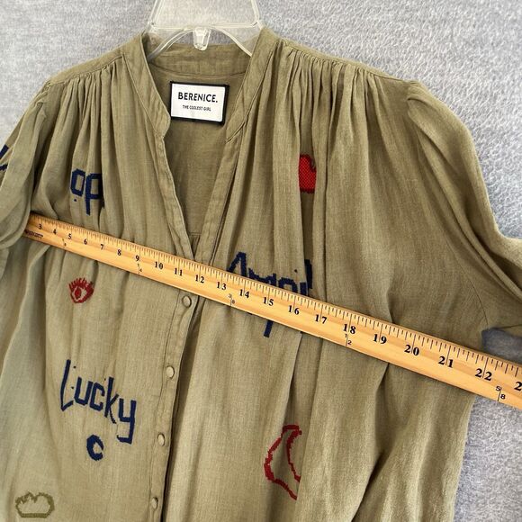Berenice Paris Cassandra Lucky Embroidered Top Size 34 Whimsical Fun Cool Girl - Picture 14 of 16
